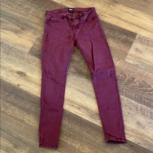 Hudson cranberry skinny jeans